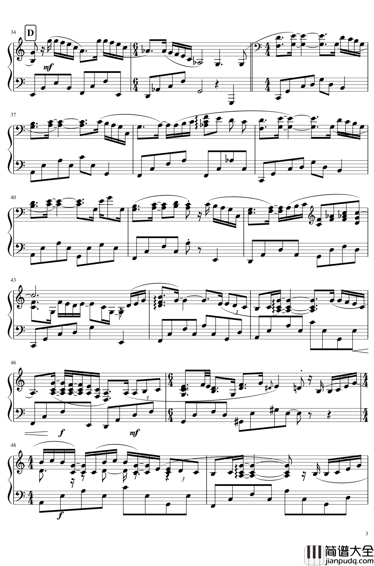 叶落钢琴谱_KyleXian