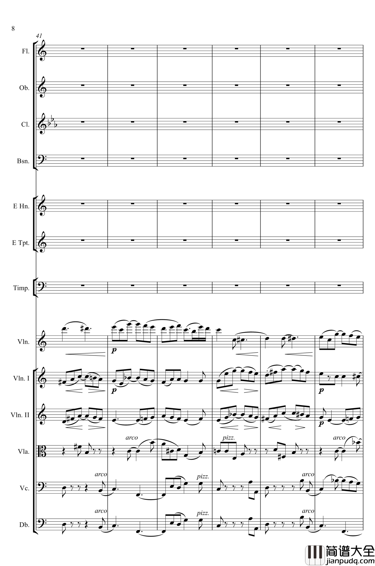 e小调小提琴协奏曲Op.64钢琴谱_第二乐章_Felix_Mendelssohn