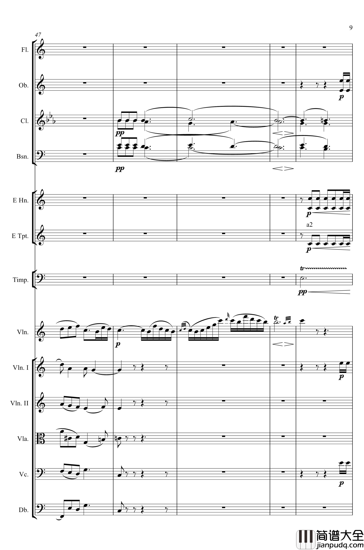 e小调小提琴协奏曲Op.64钢琴谱_第二乐章_Felix_Mendelssohn