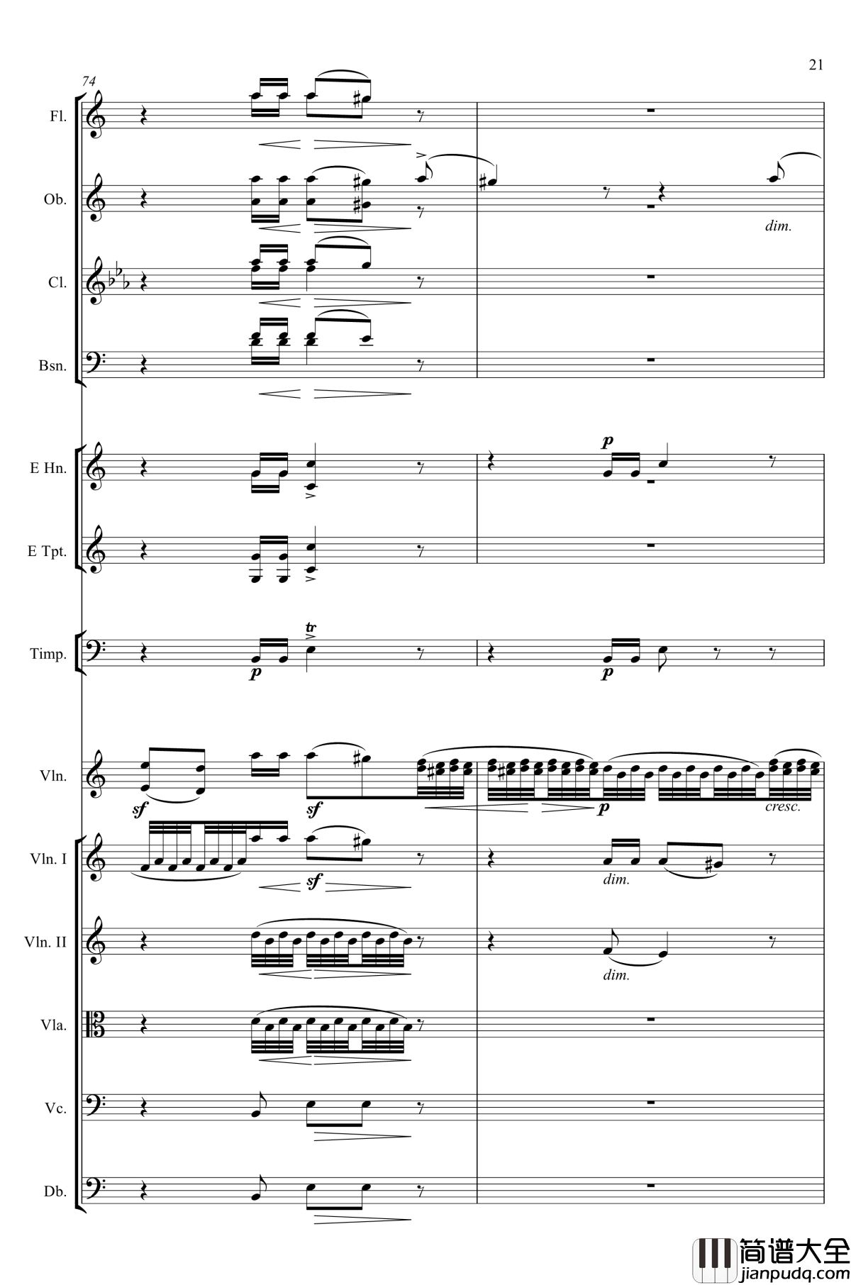 e小调小提琴协奏曲Op.64钢琴谱_第二乐章_Felix_Mendelssohn