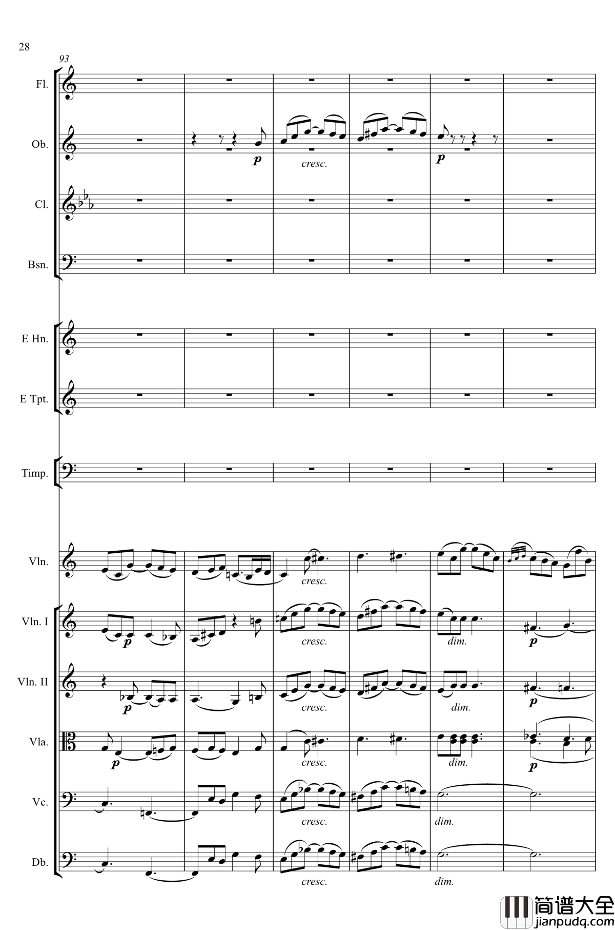 e小调小提琴协奏曲Op.64钢琴谱_第二乐章_Felix_Mendelssohn