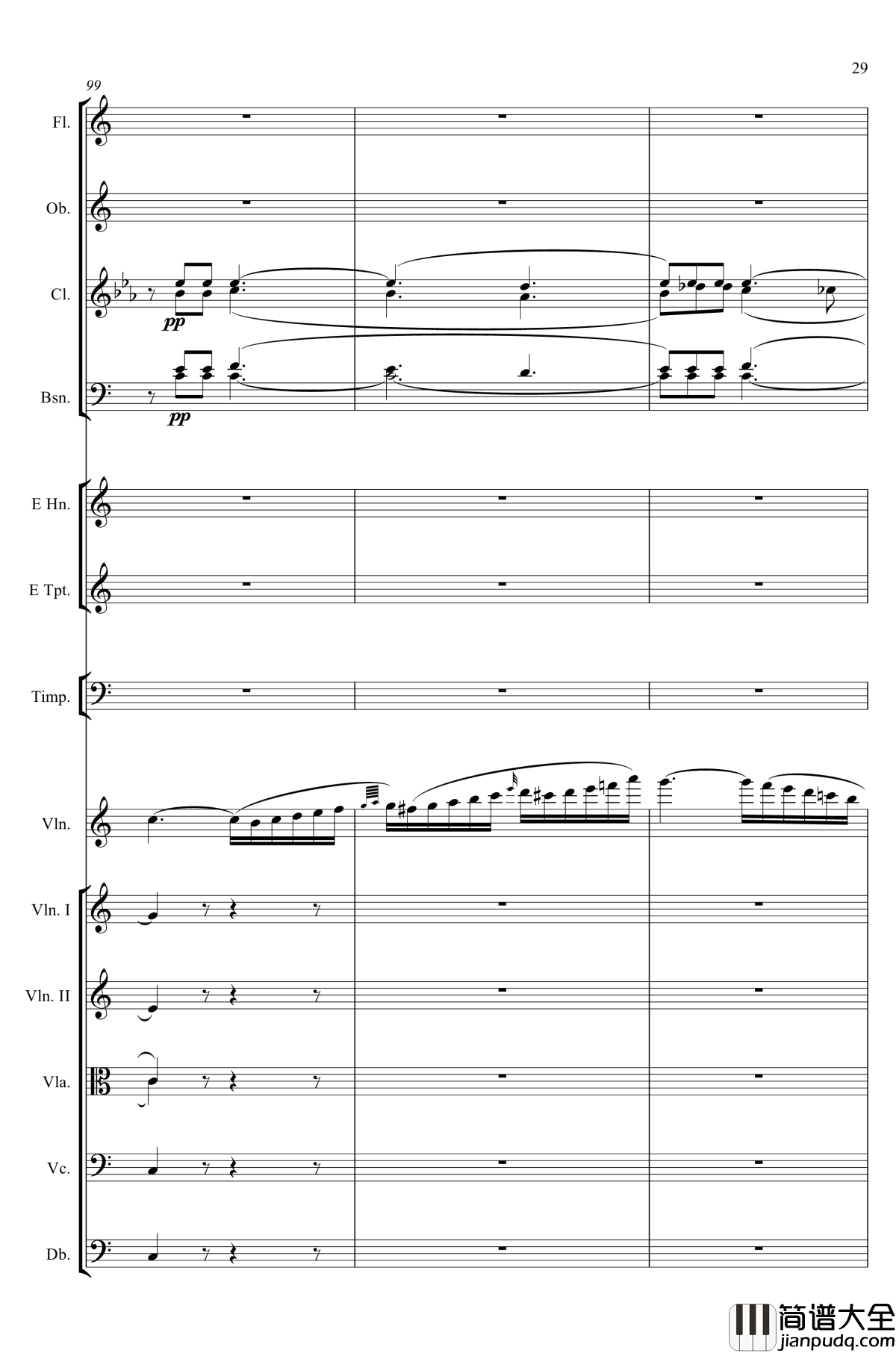 e小调小提琴协奏曲Op.64钢琴谱_第二乐章_Felix_Mendelssohn