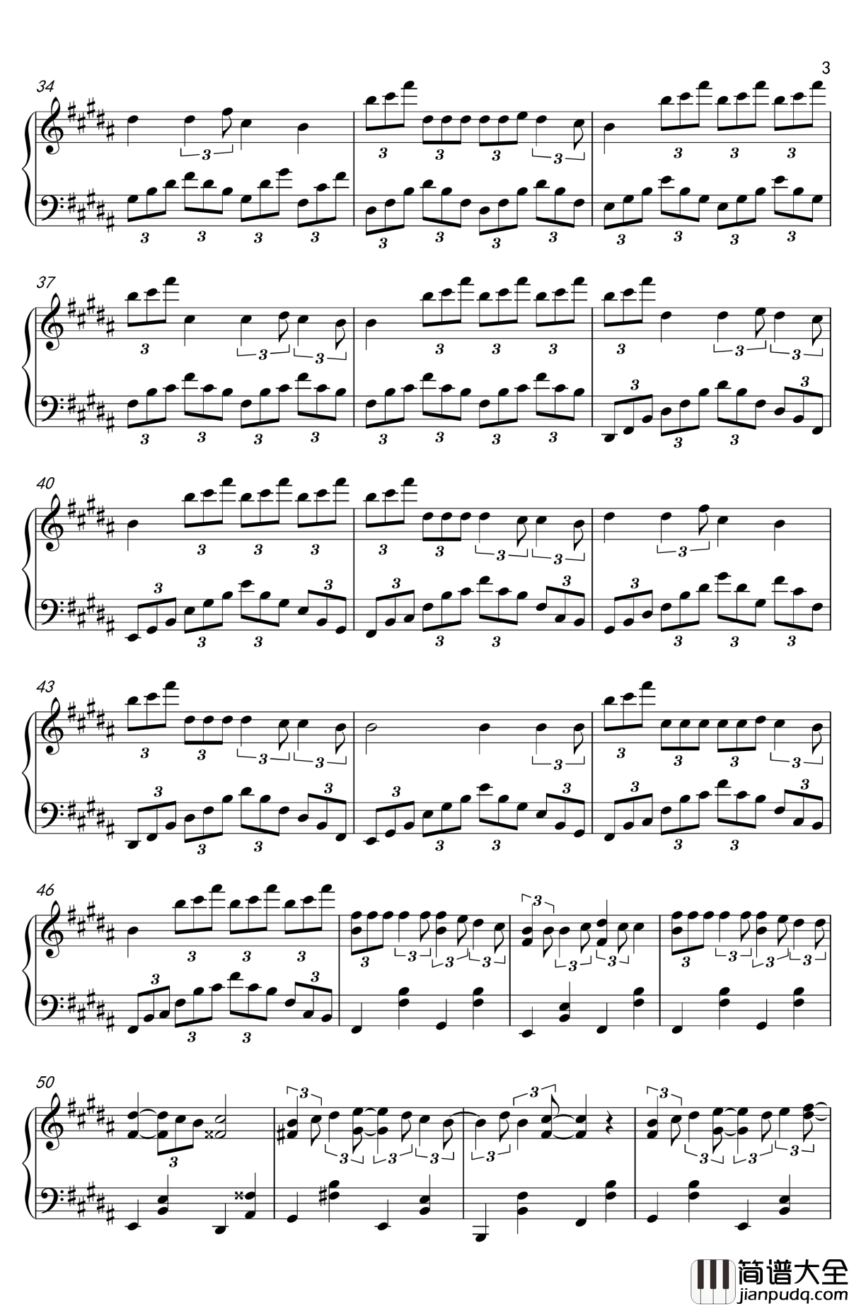 火花钢琴谱_Sparkle_你的名字