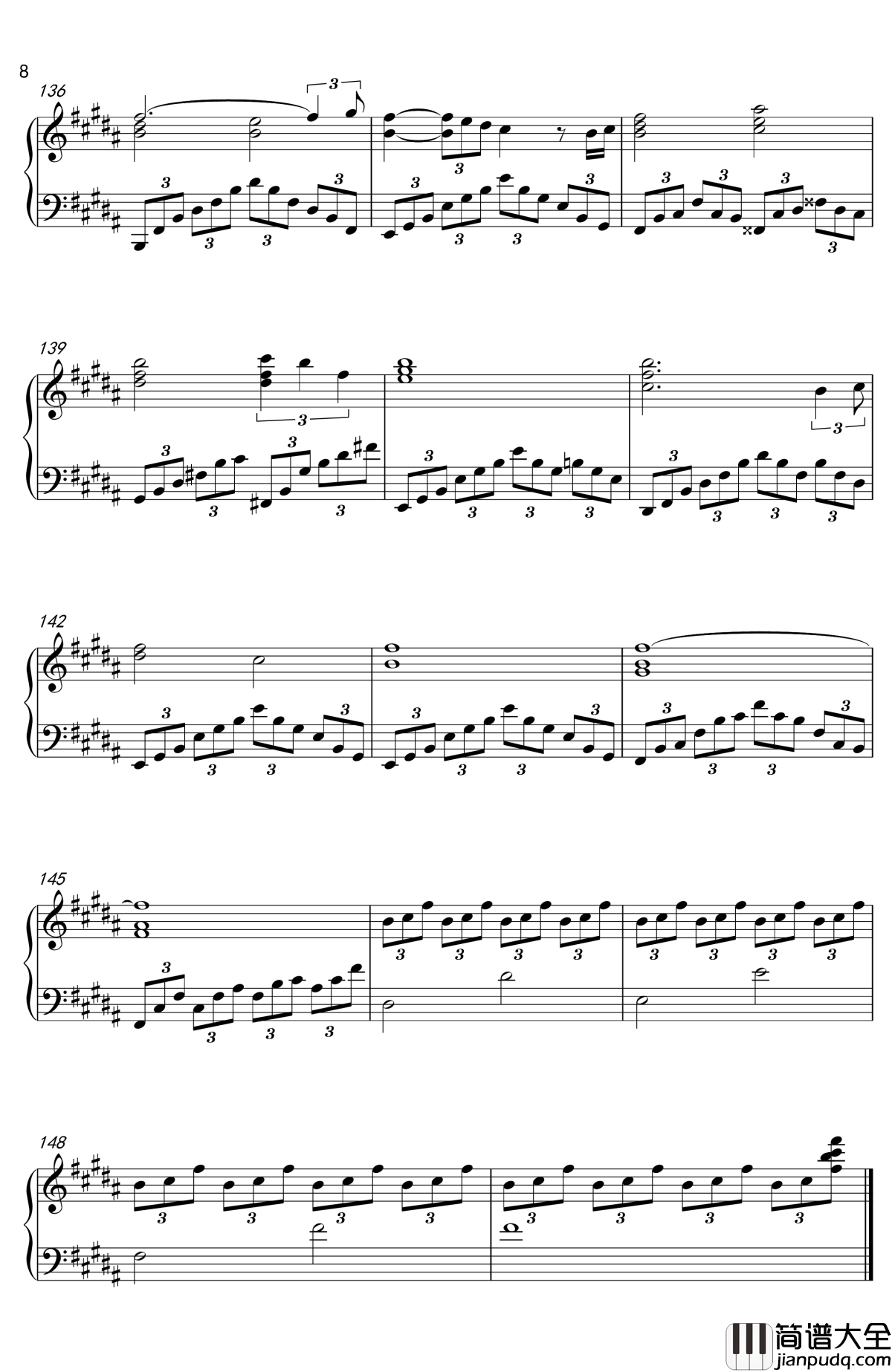 火花钢琴谱_Sparkle_你的名字