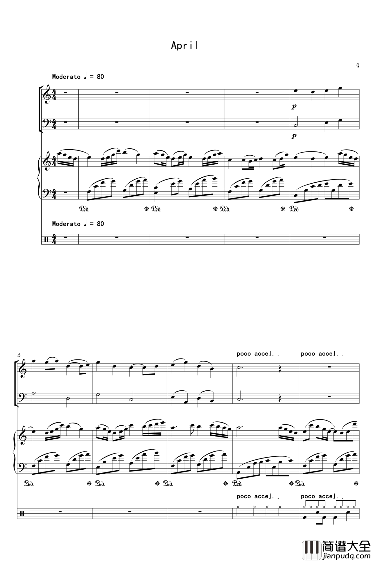 April钢琴谱_DarkSpirit