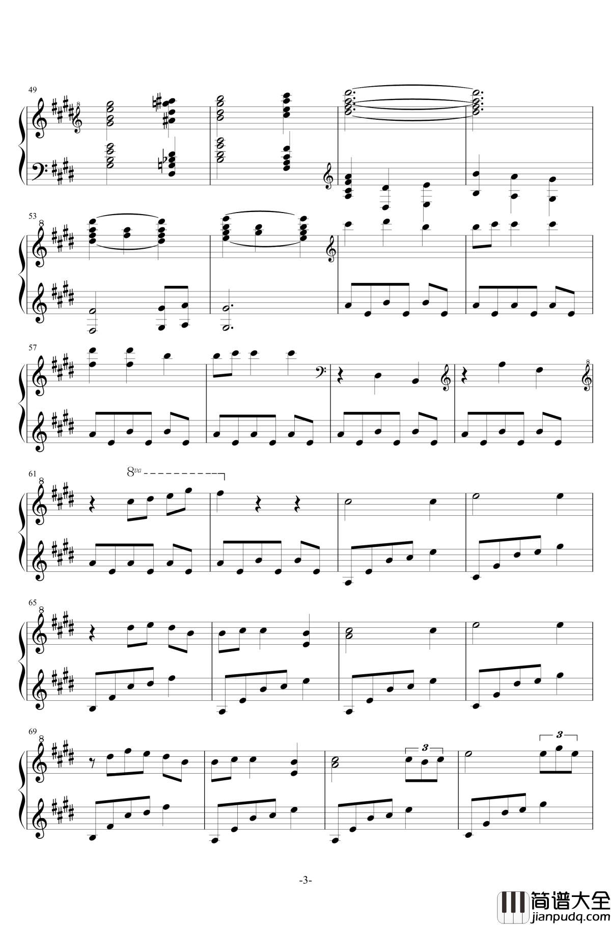 天空之梦钢琴谱_Dream_of_Sky_跳舞的线Dancing_Line_跳舞的线