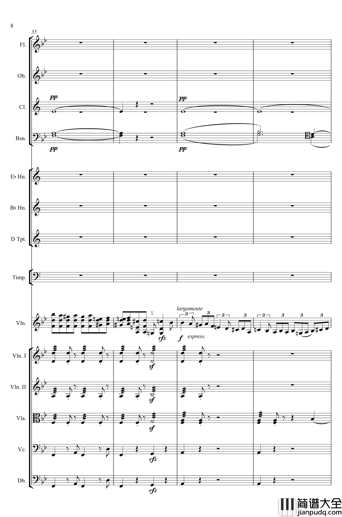 g小调第1小提琴协奏曲Op.26钢琴谱_第一乐章_Max_Bruch