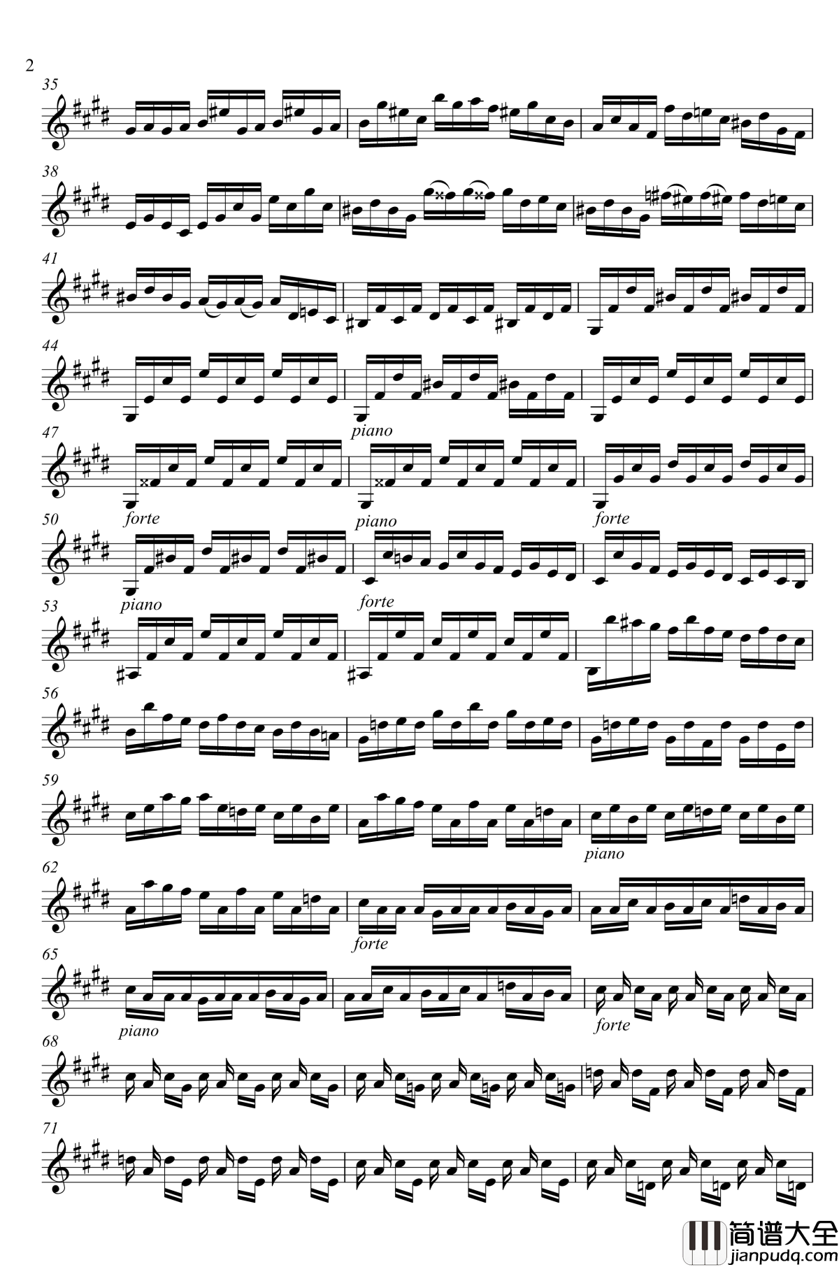 第3号无伴奏小提琴组曲钢琴谱_前奏曲_巴赫