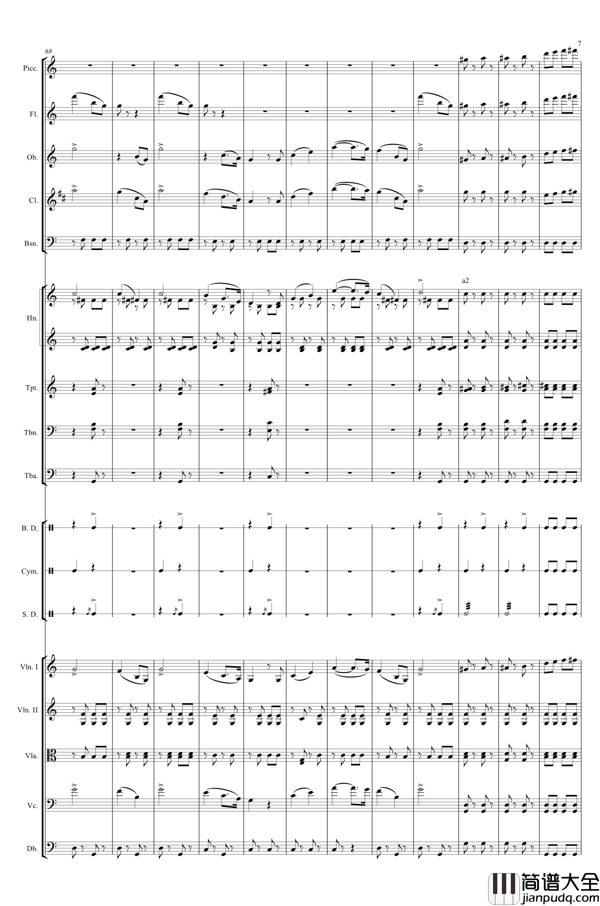 电闪雷鸣的快速波尔卡钢琴谱_Johann_Jr._Strauss