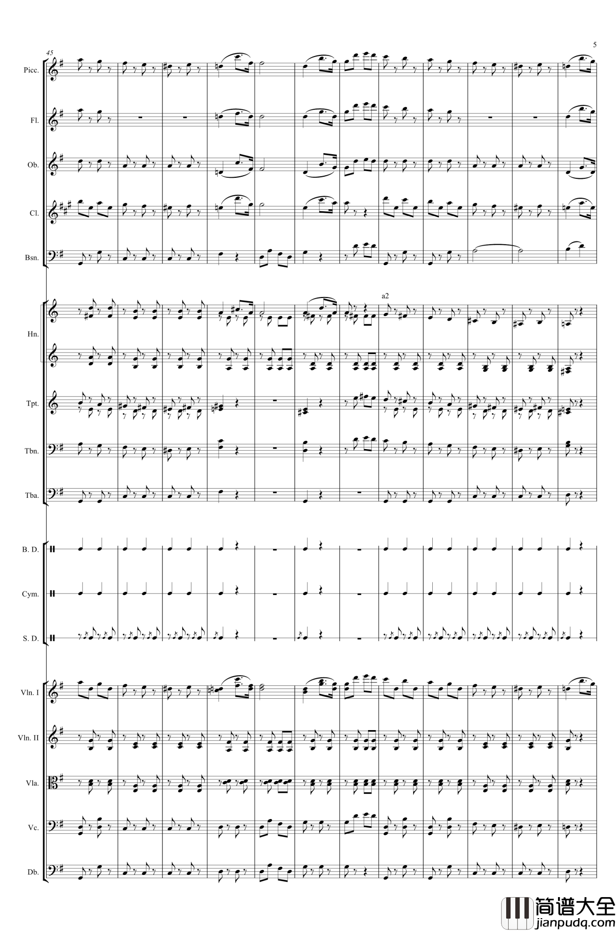 电闪雷鸣的快速波尔卡钢琴谱_Johann_Jr._Strauss