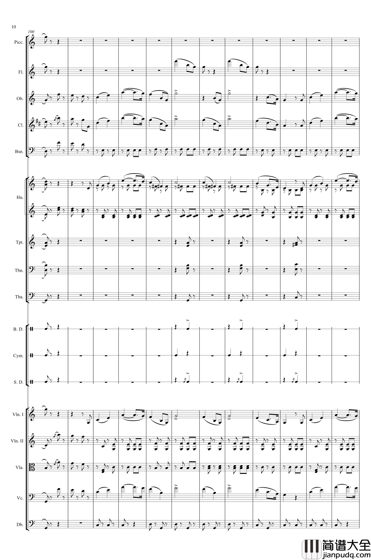 电闪雷鸣的快速波尔卡钢琴谱_Johann_Jr._Strauss