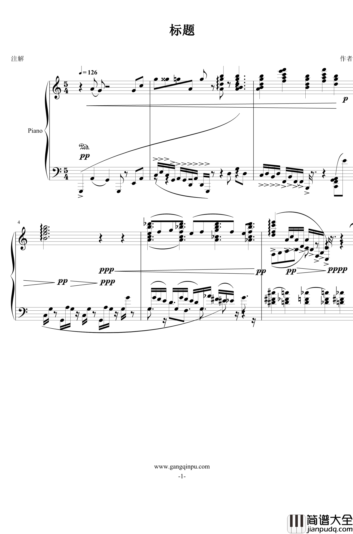 悠扬的钢琴谱_FIRSTONE