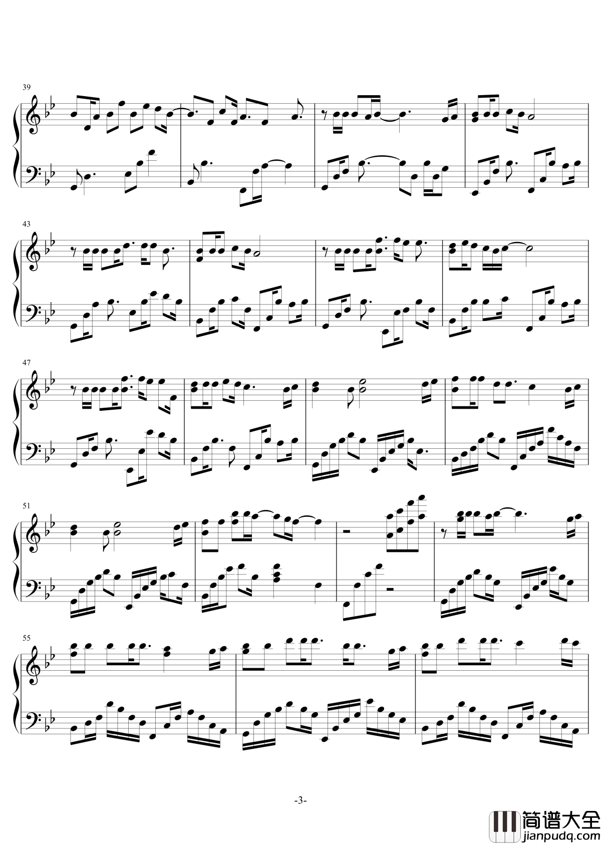 suddenly钢琴谱_城市猎人