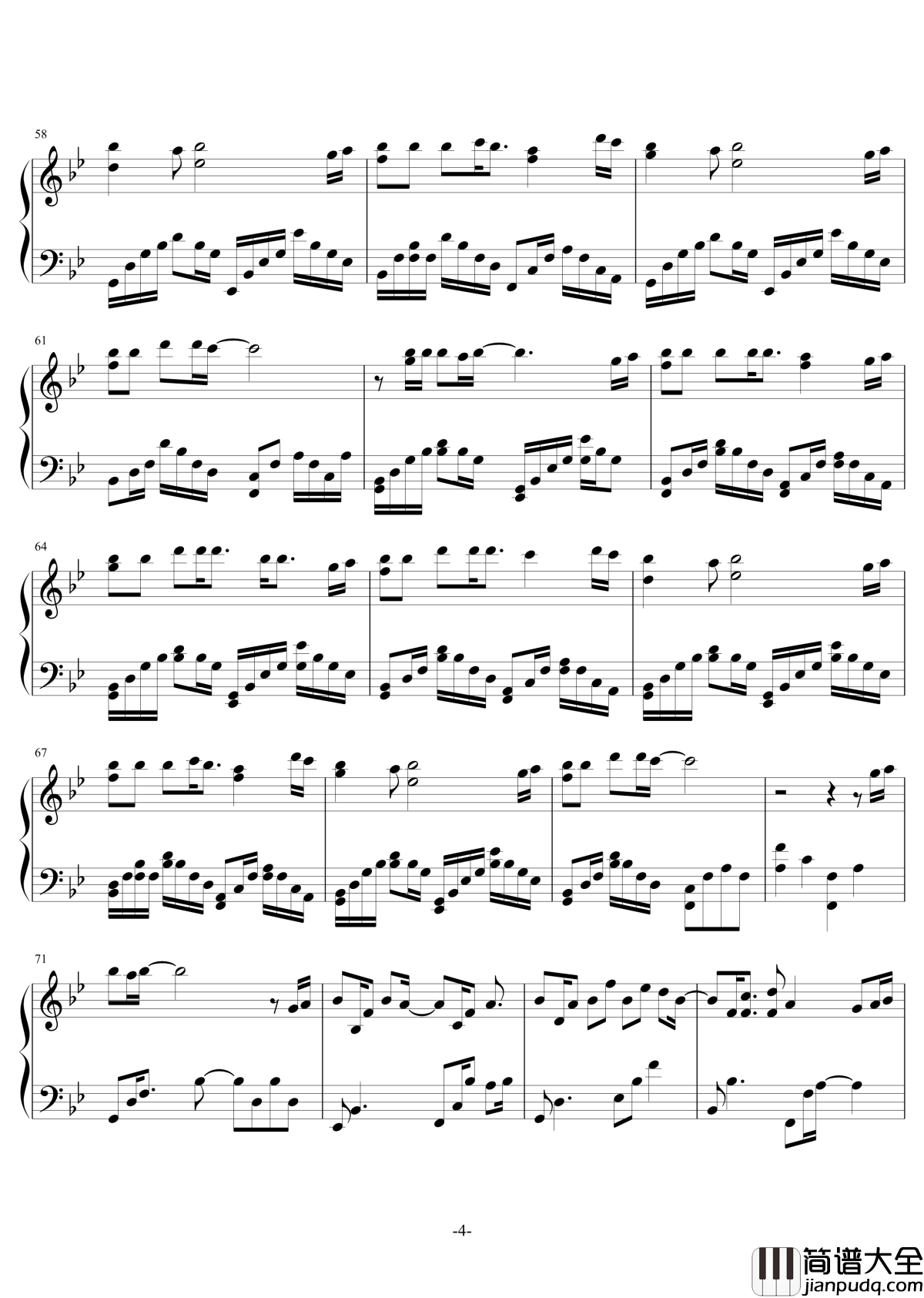 suddenly钢琴谱_城市猎人