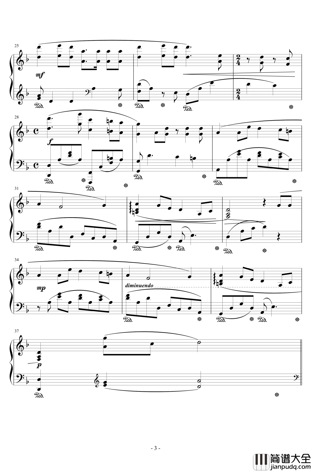 山丹丹开花红艳艳钢琴谱_陕北民歌