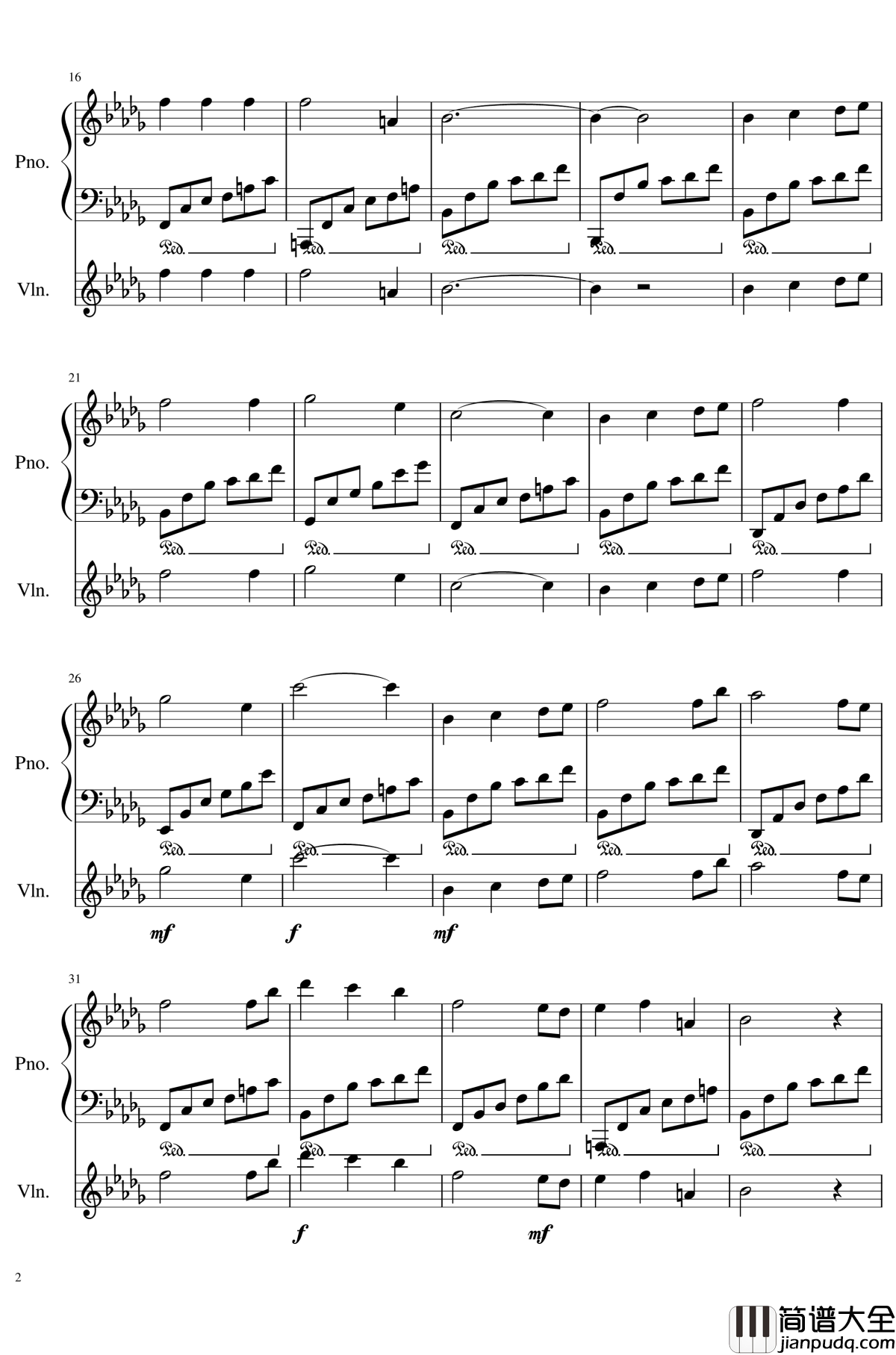 Op.2_2钢琴谱_黎明_SunnyAK47