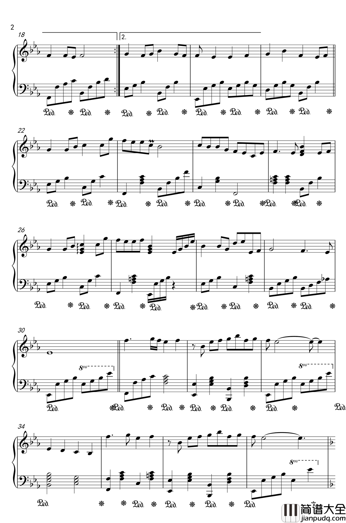 菊花台钢琴谱_易上手_周杰伦