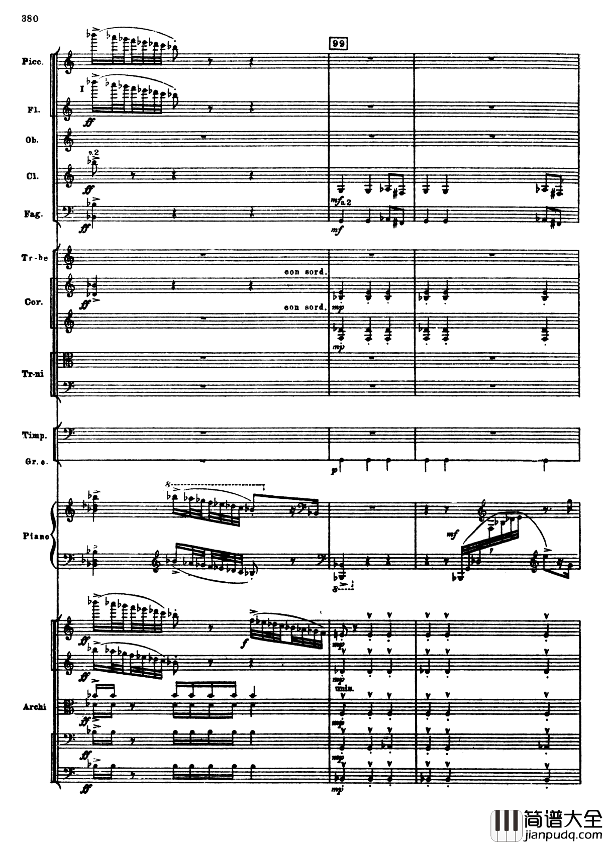 普罗科菲耶夫第三钢琴协奏曲钢琴谱_总谱_普罗科非耶夫