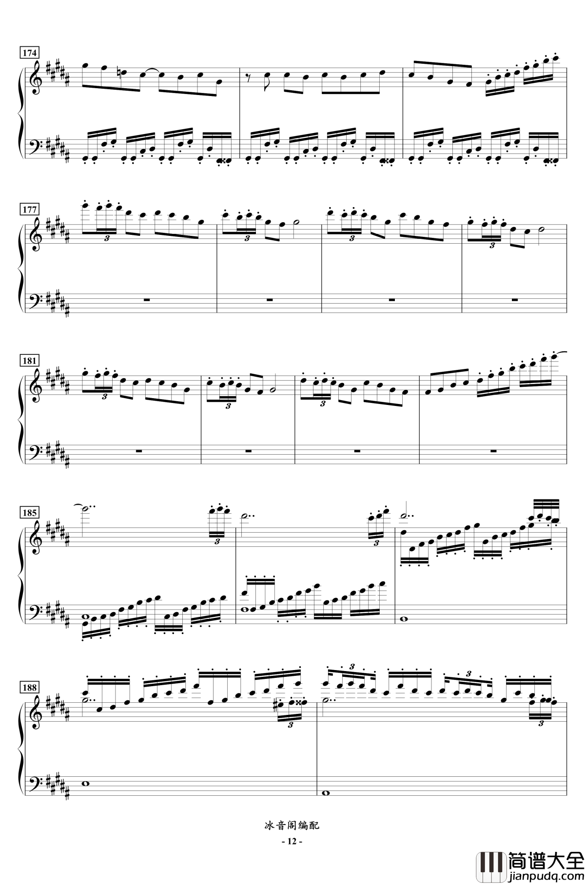 FC双截龙3代钢琴联奏钢琴谱_红白机