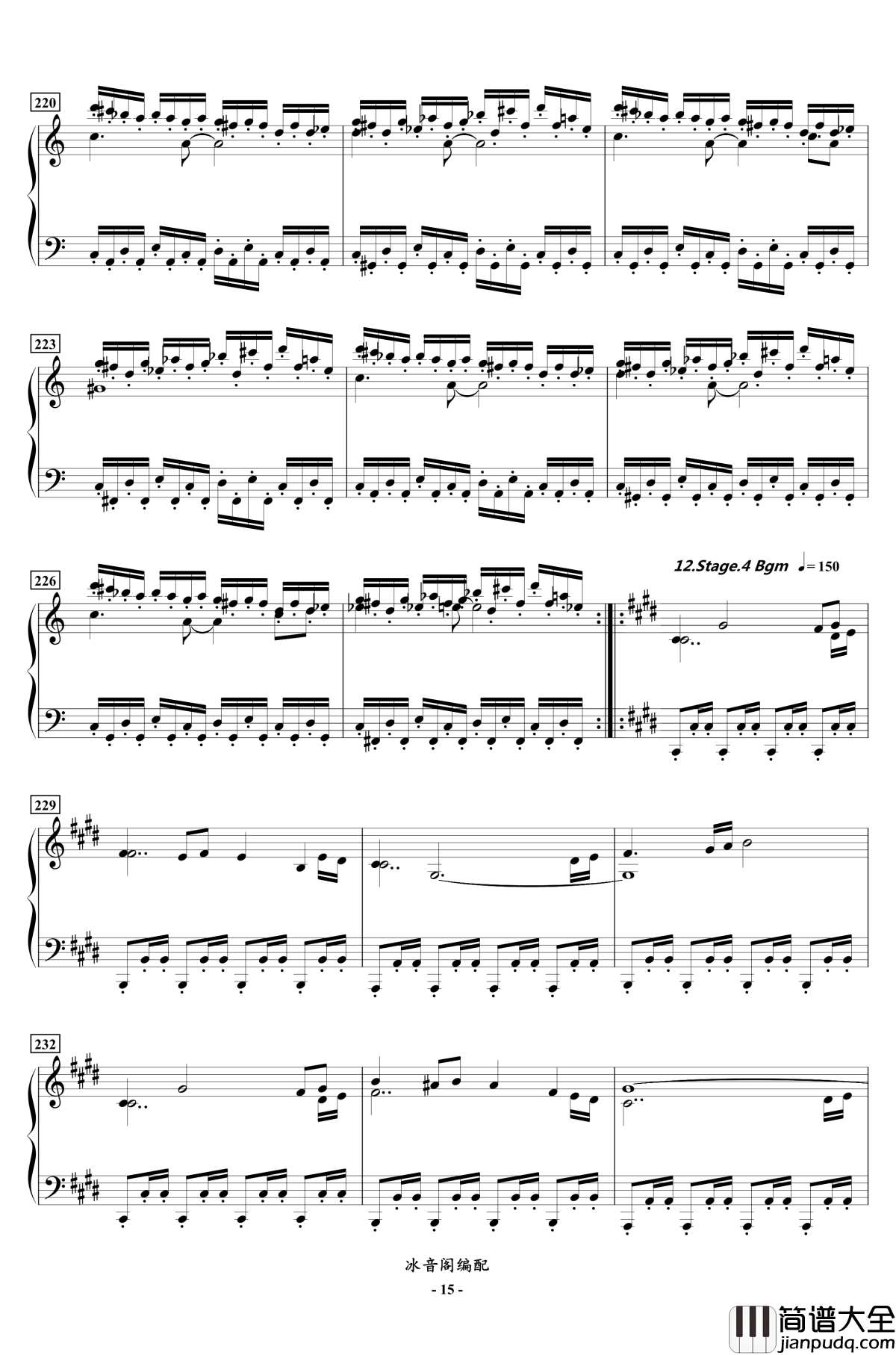 FC双截龙3代钢琴联奏钢琴谱_红白机