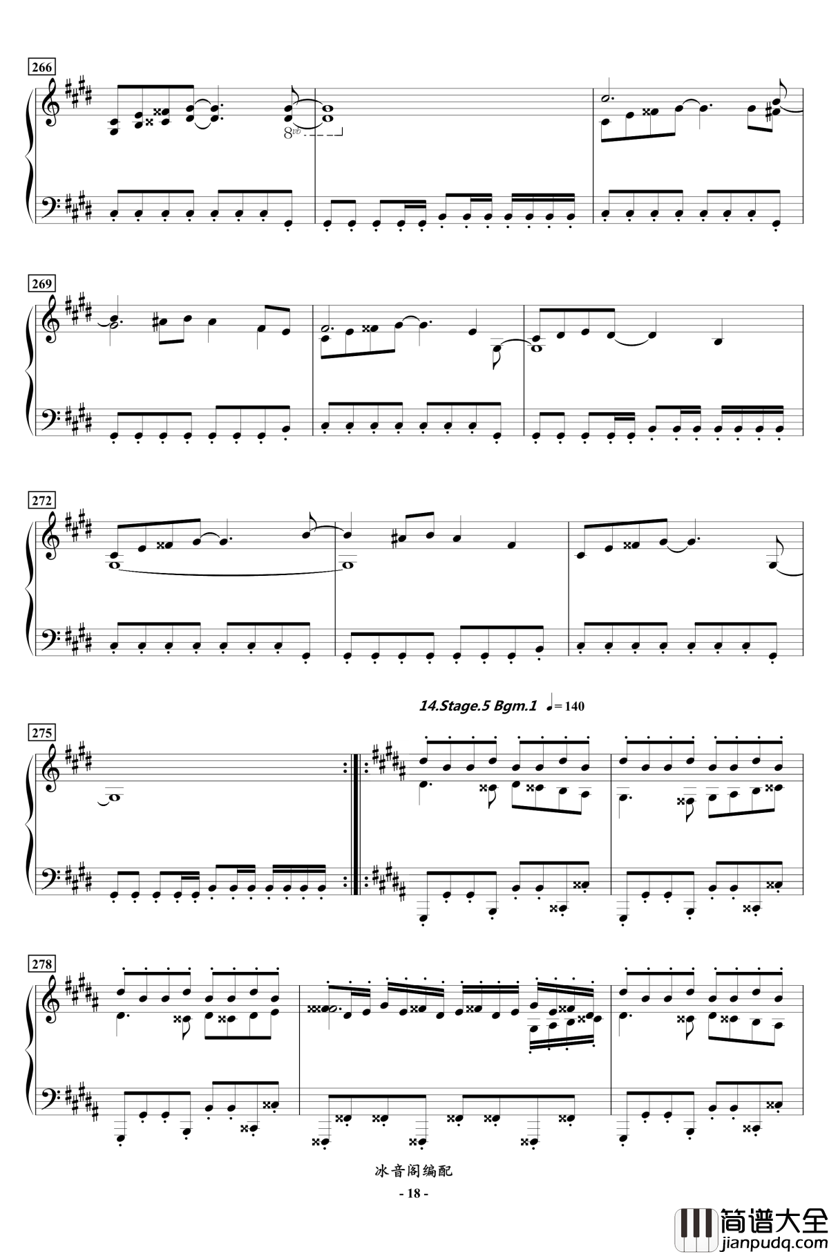 FC双截龙3代钢琴联奏钢琴谱_红白机