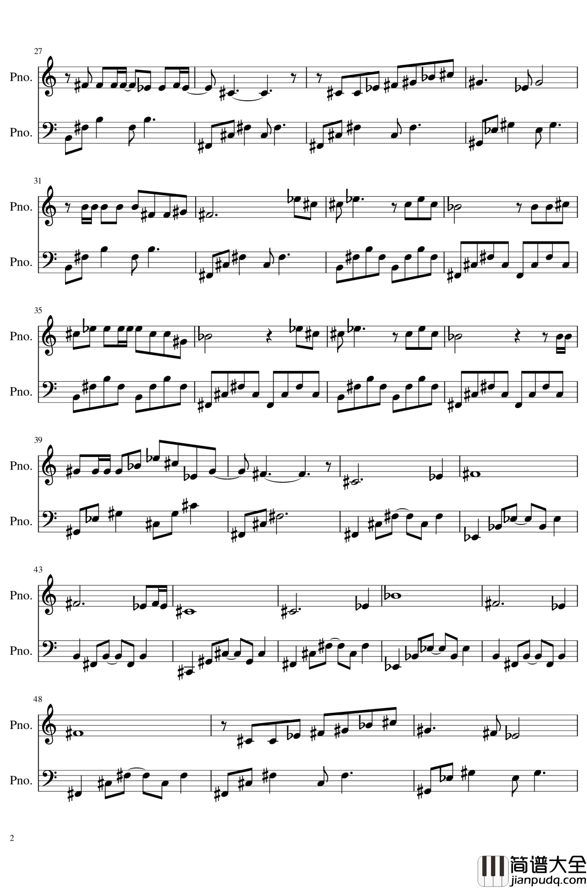 彩虹下面钢琴谱_赵雷