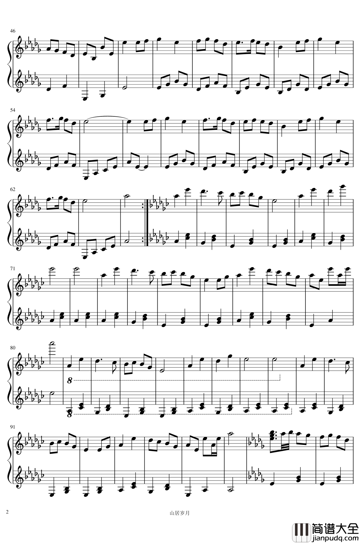 萤火虫之舞钢琴谱_萤火虫