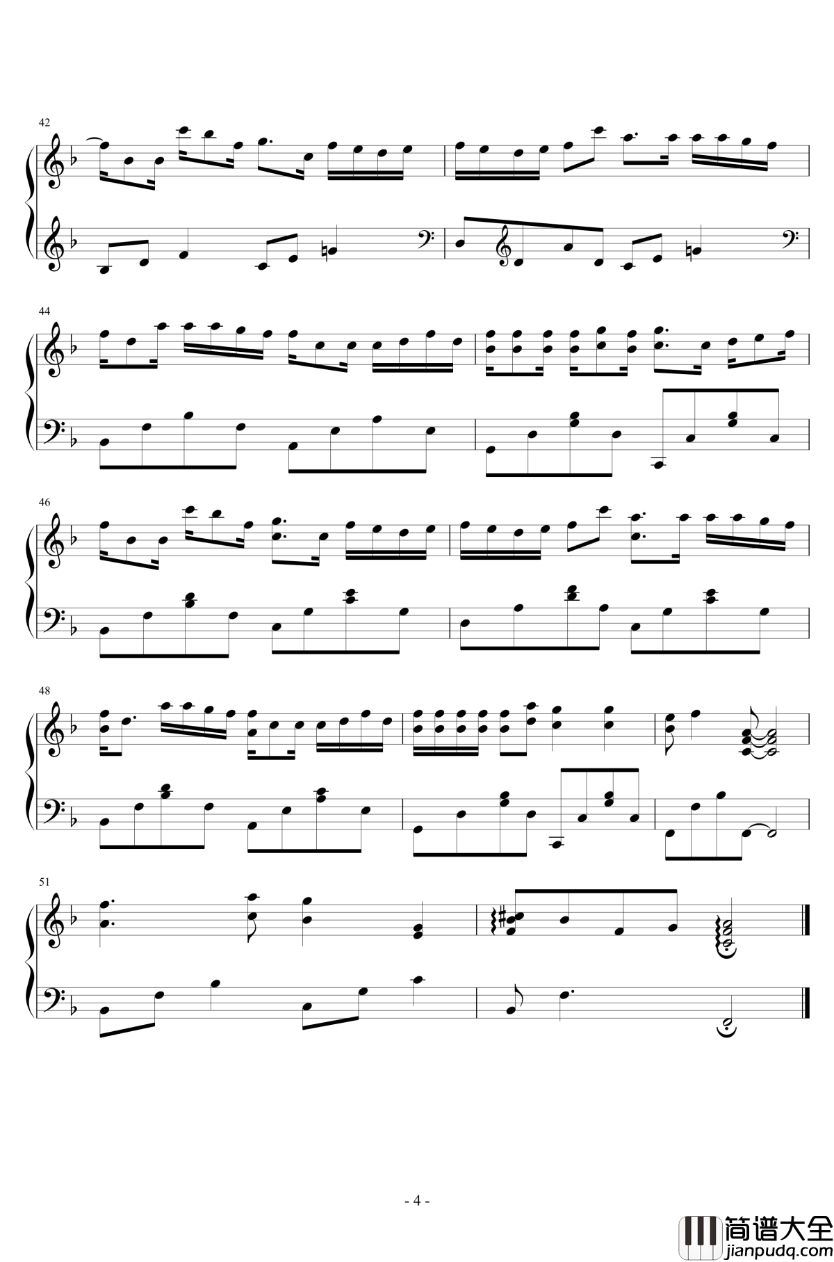 失忆钢琴谱_原声独奏_图小图