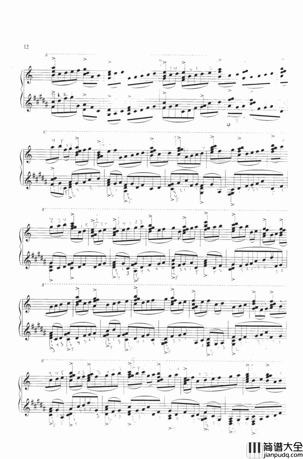 钢琴练习曲NO.1钢琴谱_里盖蒂