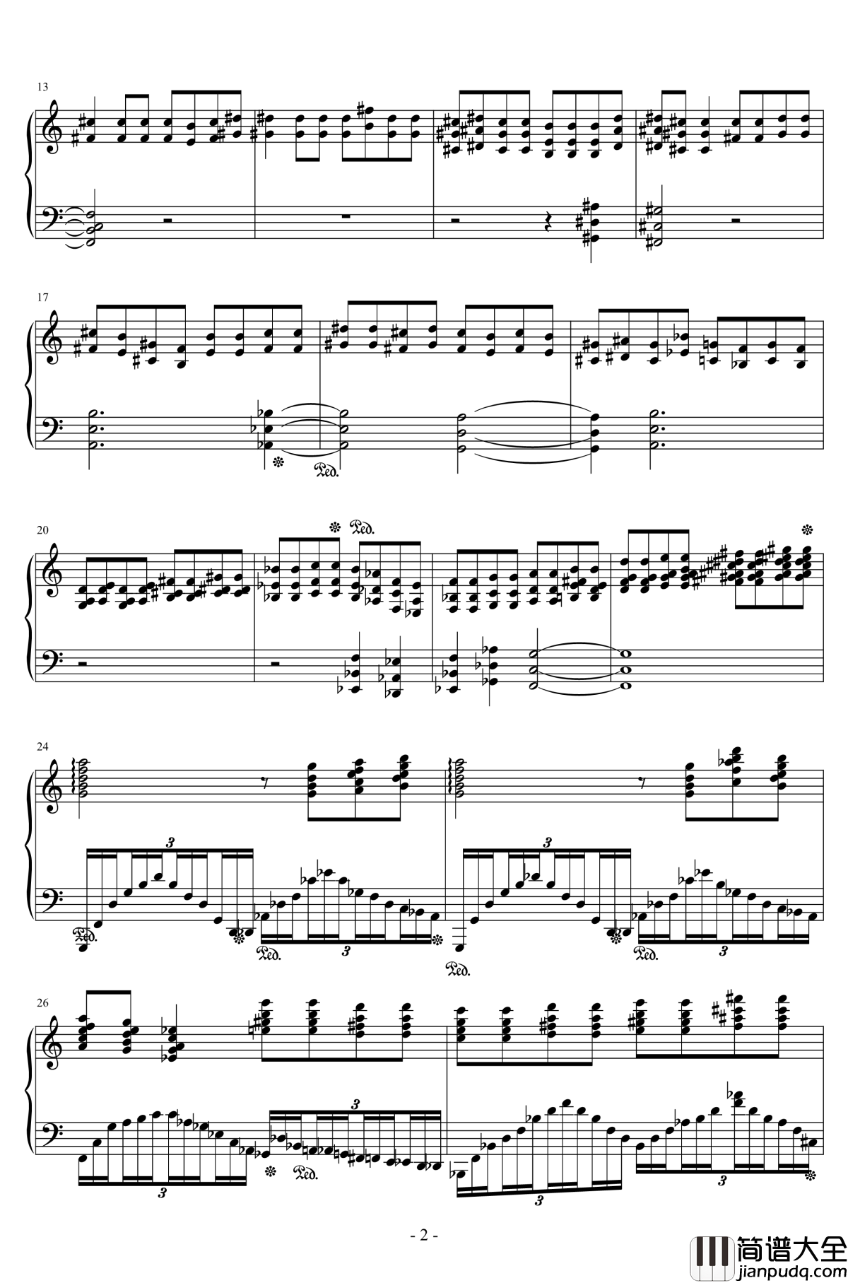 寺庙的一日钢琴谱_陈文戈