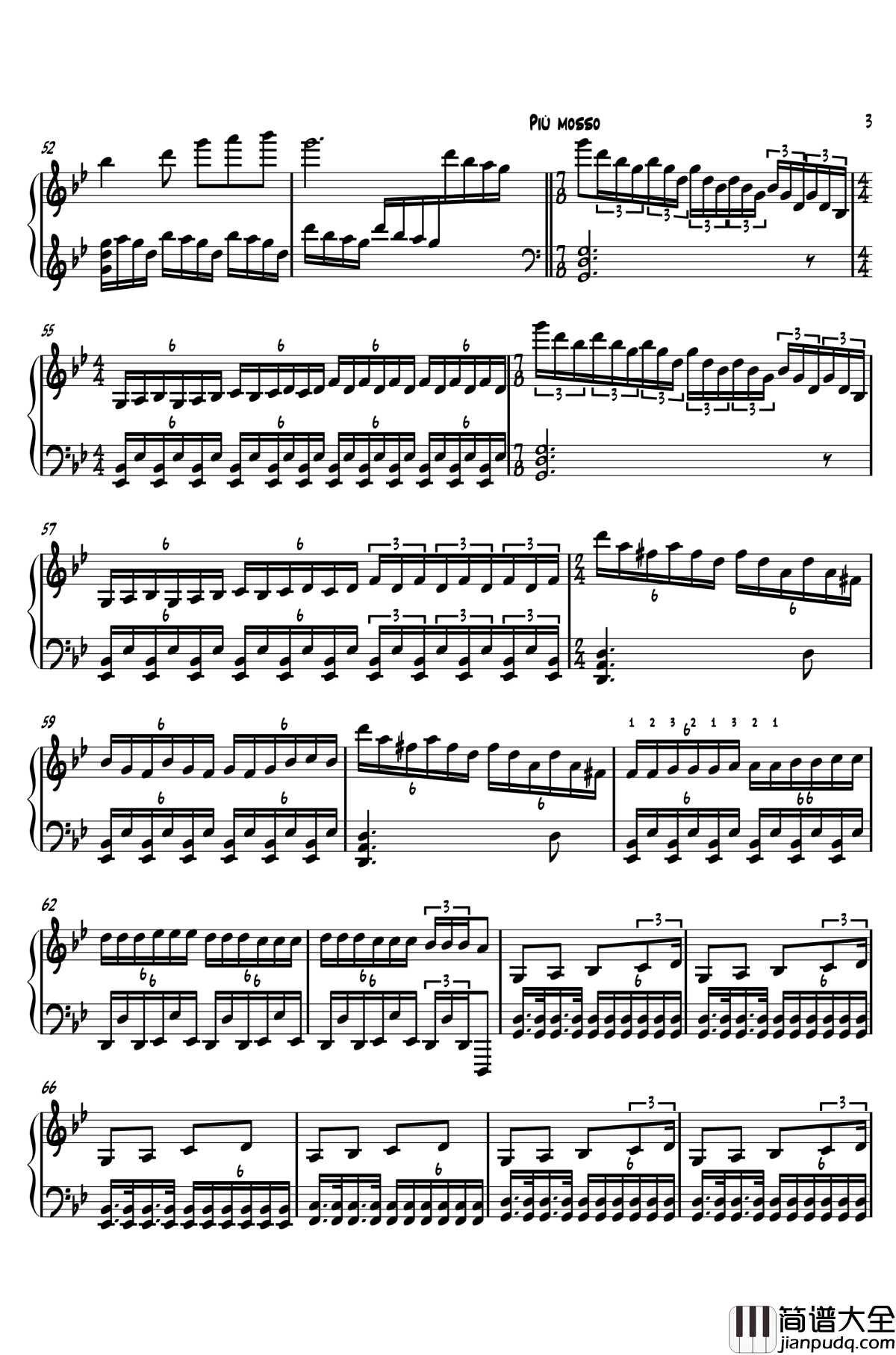 狱一夜钢琴谱_piano_solo_东方曲再编_东方project