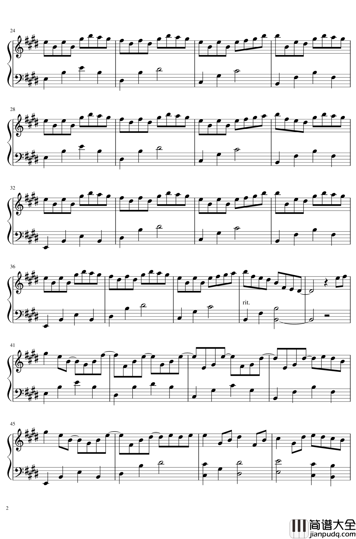 Joshua钢琴谱_October