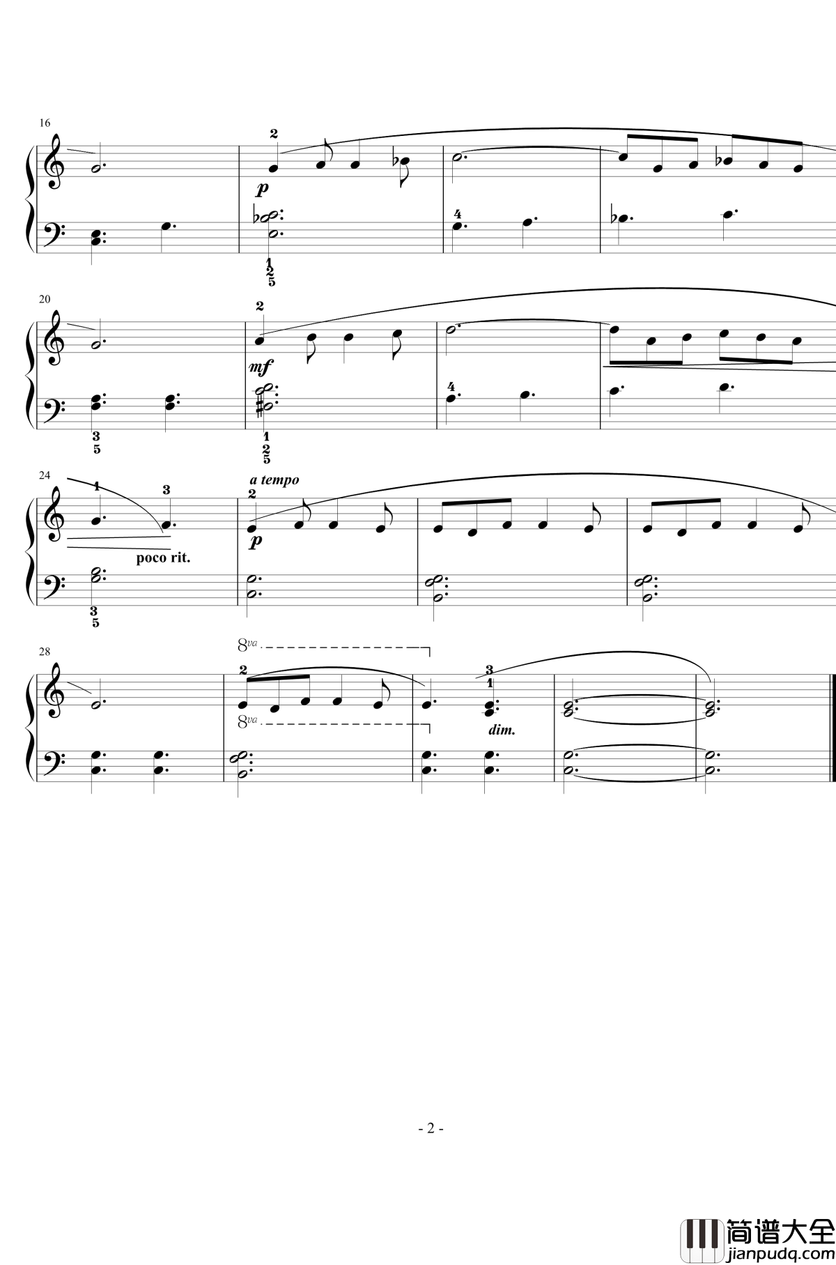 船歌钢琴谱_雅克·奥芬巴赫