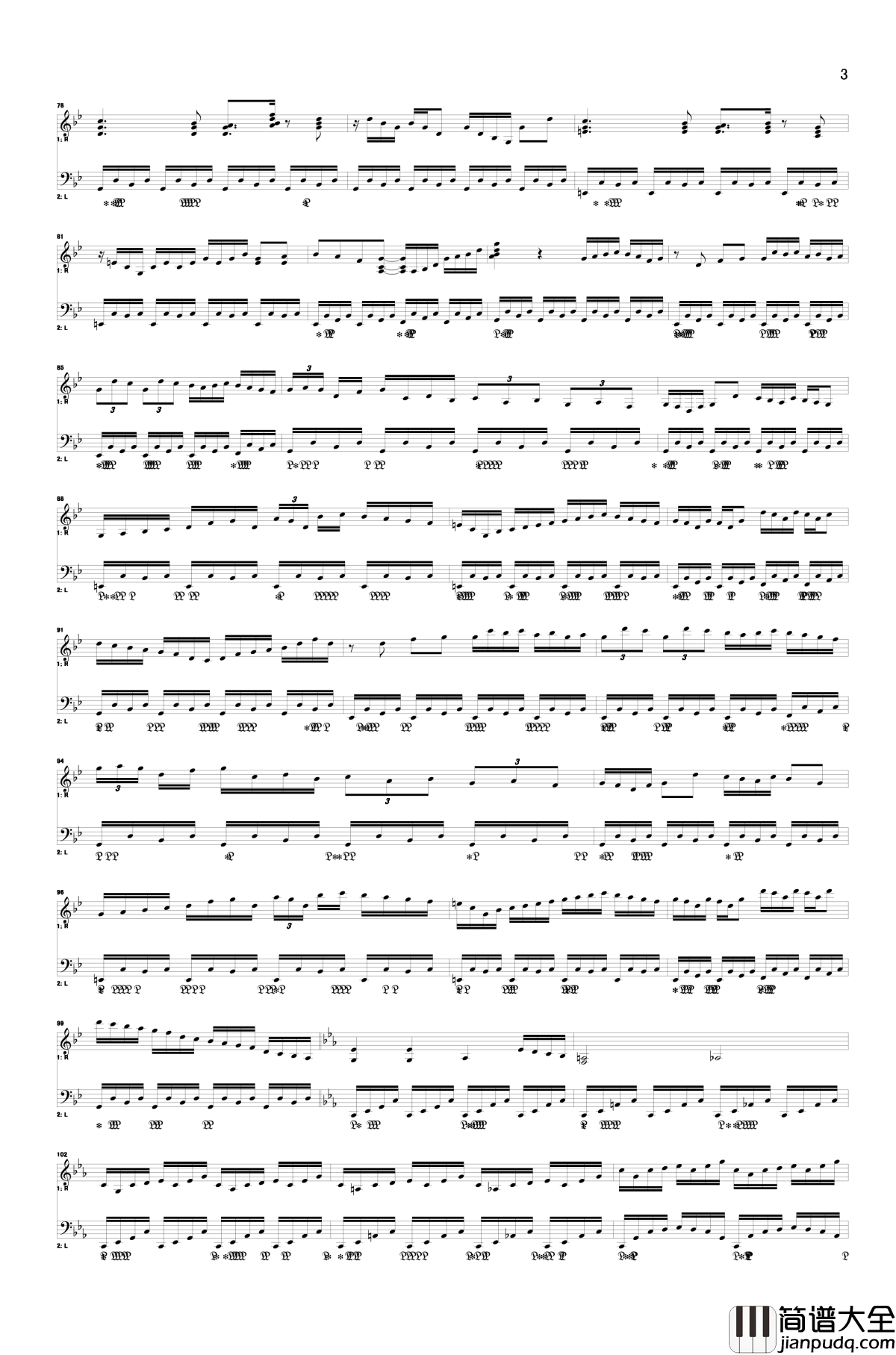 献给逝去公主的七重奏钢琴谱_东方红魔乡_东方project