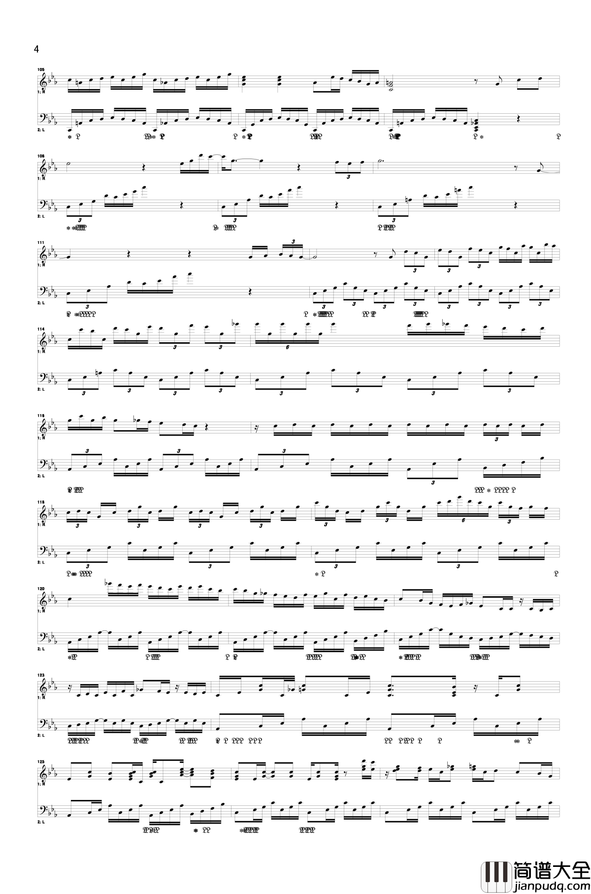 献给逝去公主的七重奏钢琴谱_东方红魔乡_东方project