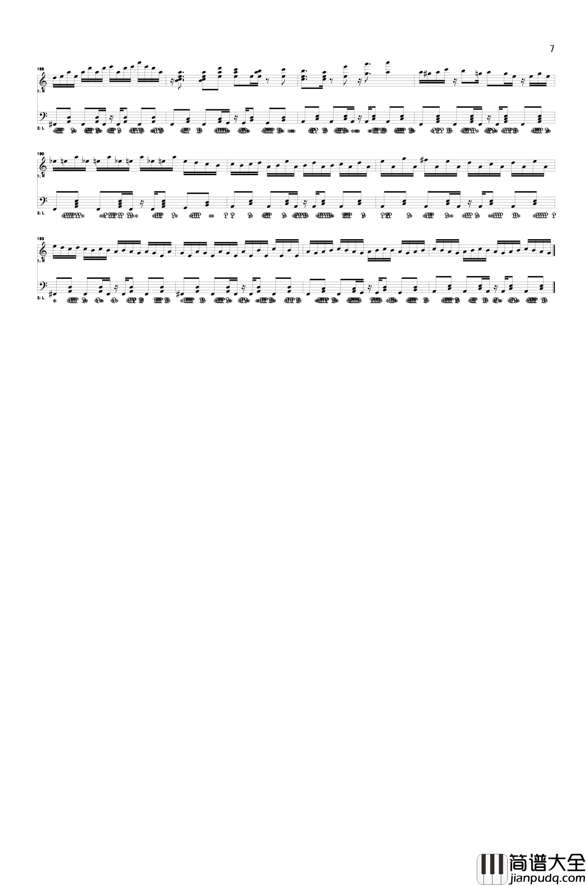 献给逝去公主的七重奏钢琴谱_东方红魔乡_东方project