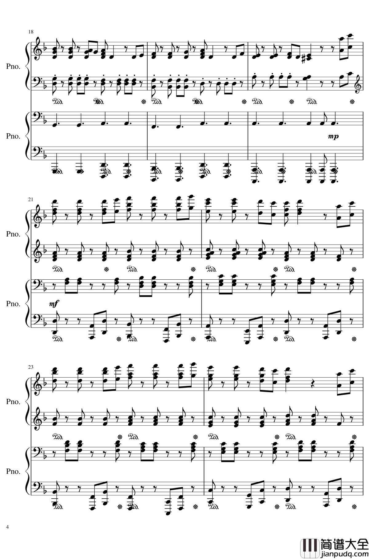 加勒比海盗钢琴谱_Rube、Anser改编