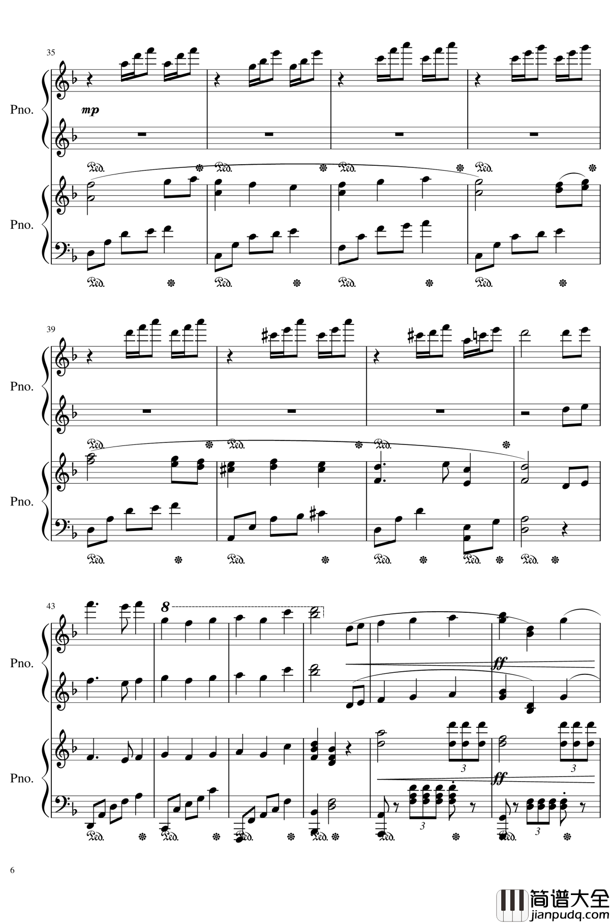 加勒比海盗钢琴谱_Rube、Anser改编