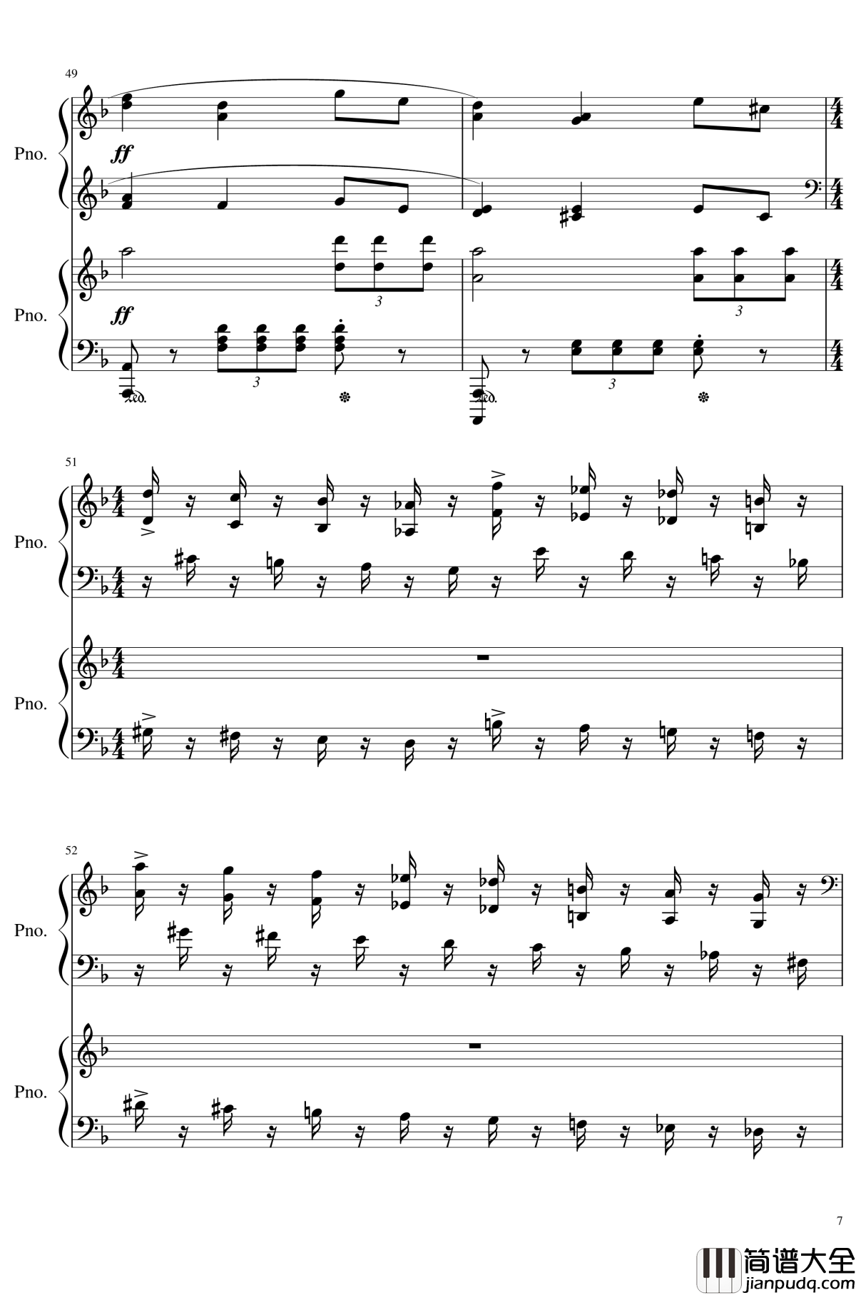 加勒比海盗钢琴谱_Rube、Anser改编