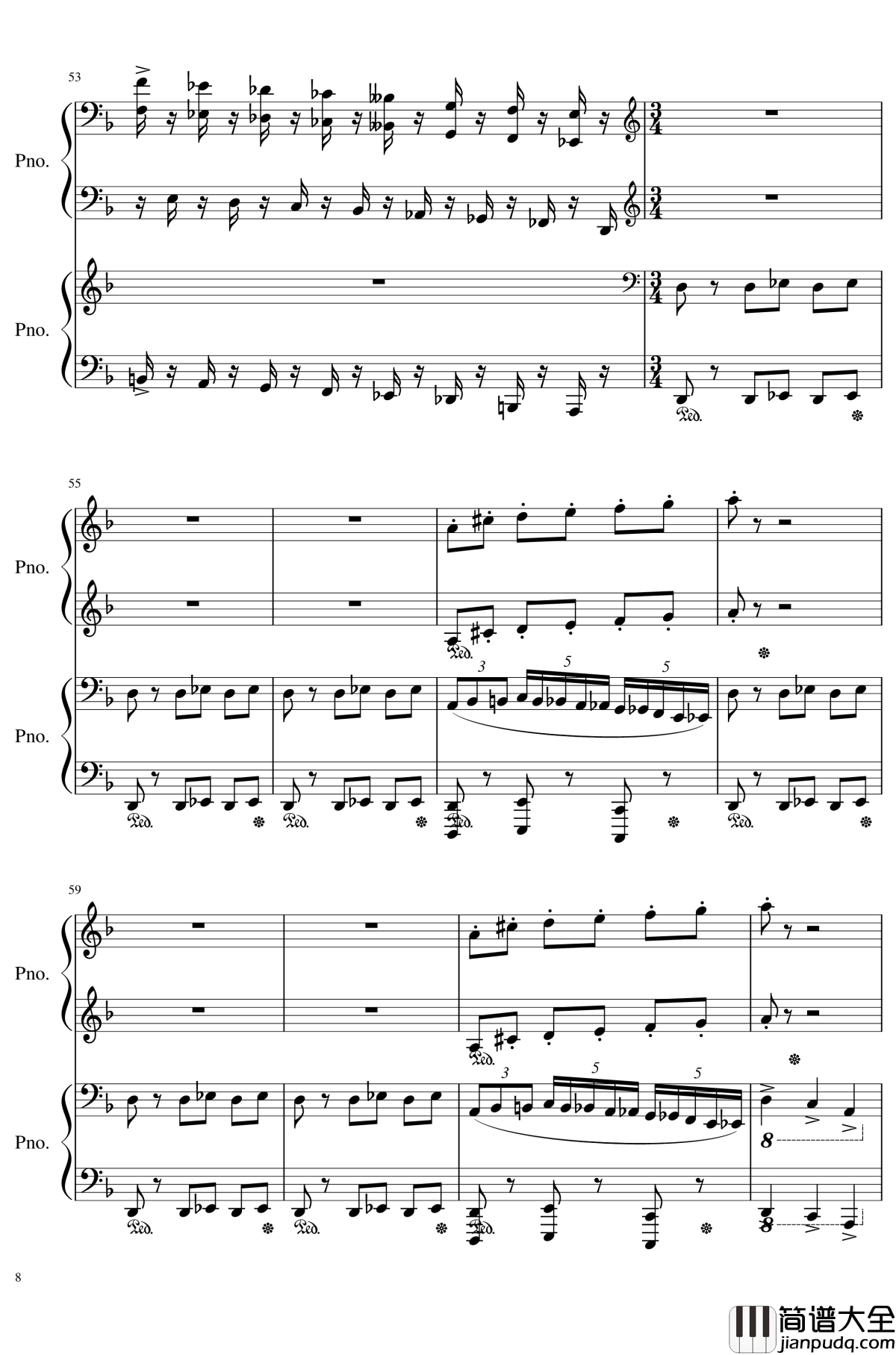 加勒比海盗钢琴谱_Rube、Anser改编