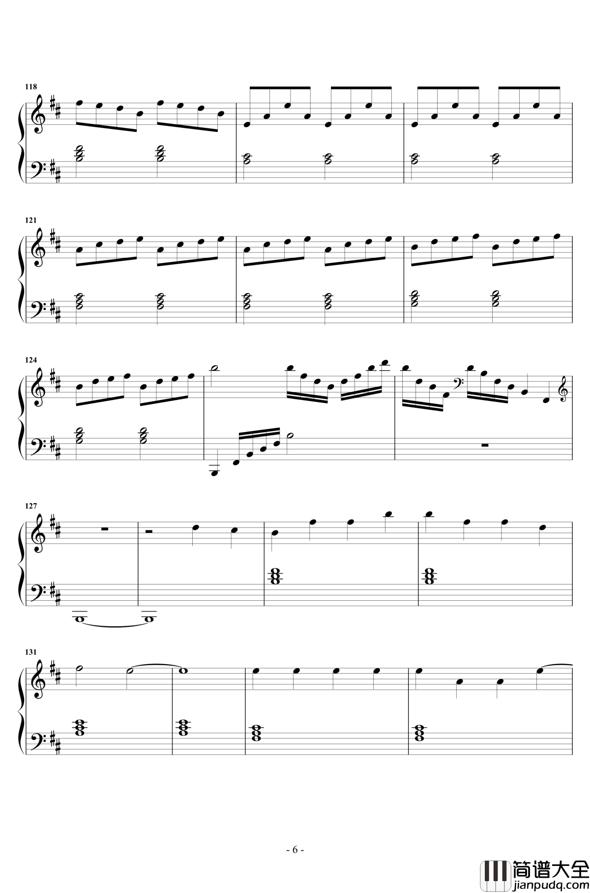 双世恋人钢琴谱_贺敬轩