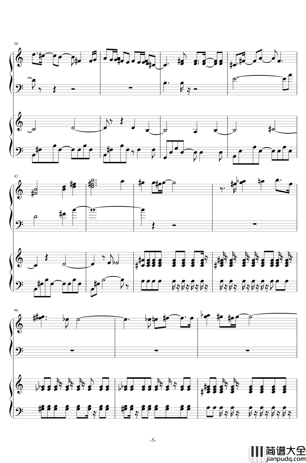 鸟之诗钢琴谱_唯美版_折戸伸治