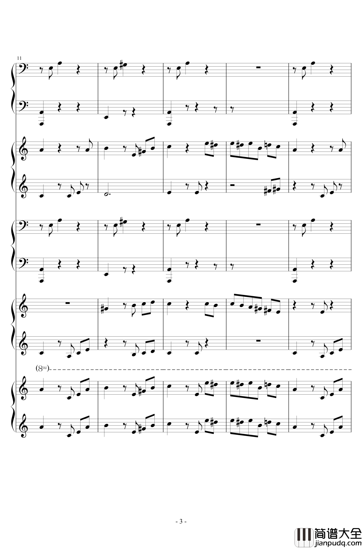 献给爱丽丝钢琴谱_合奏版_贝多芬_beethoven