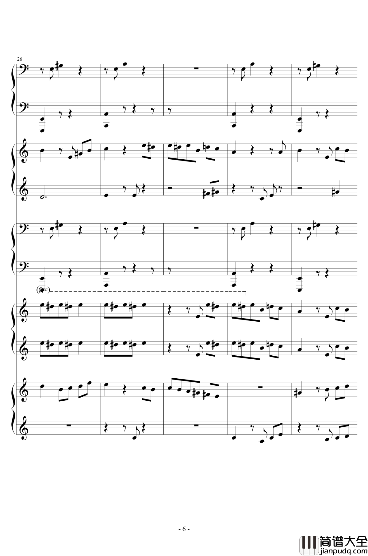 献给爱丽丝钢琴谱_合奏版_贝多芬_beethoven