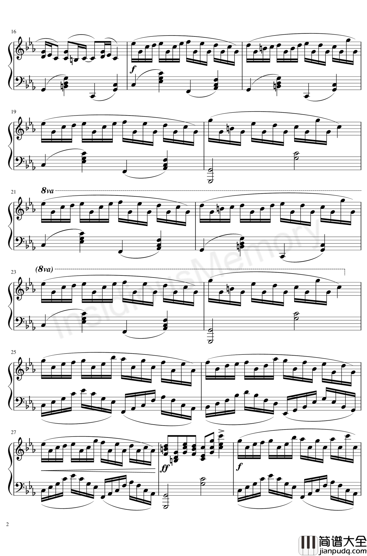 克罗地亚狂想曲钢琴谱_马克西姆_Maksim·Mrvica