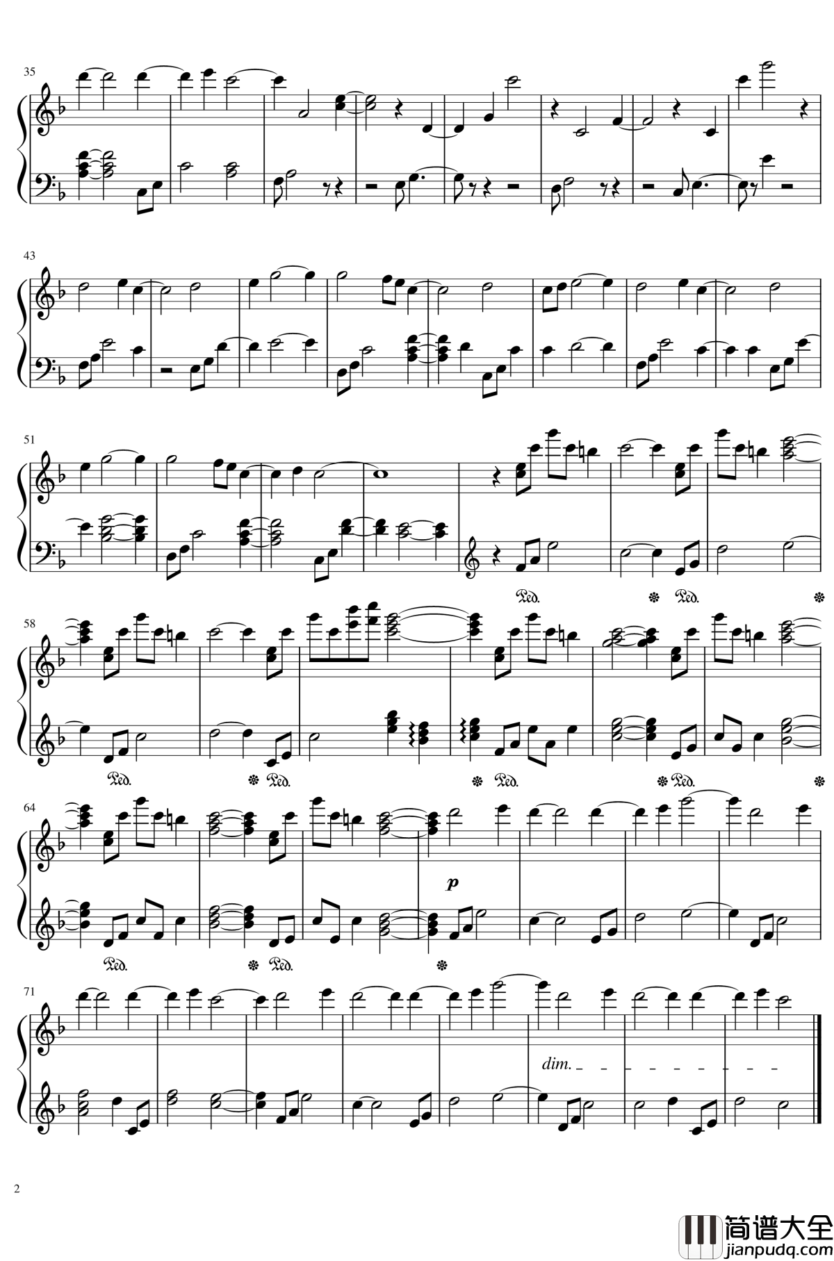 聞き慣れたメロディー钢琴谱_Fate/Grand_Order