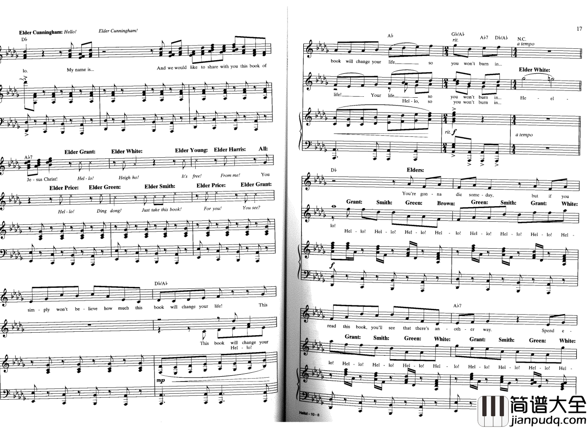 Hello_Andrew_Rannells钢琴谱_Book_of_Mormon