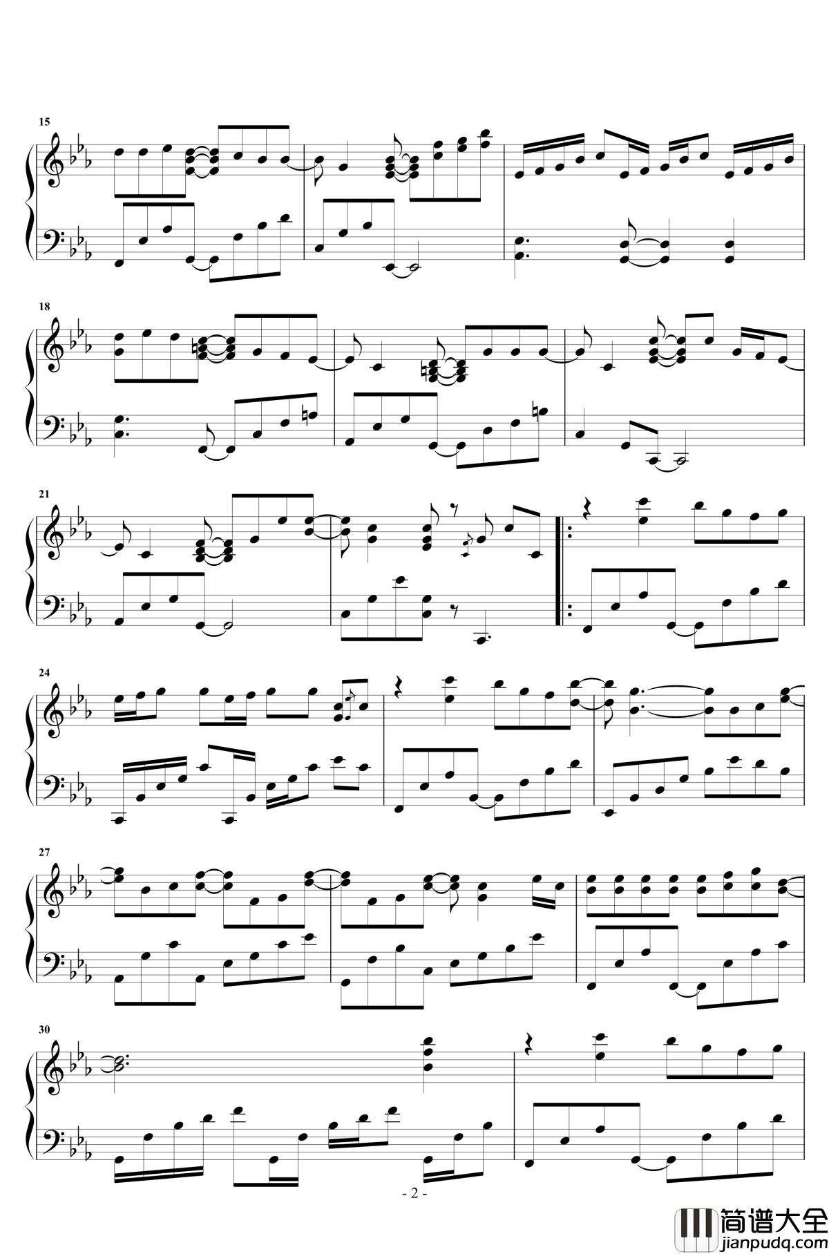 故长安钢琴谱_张靓颖