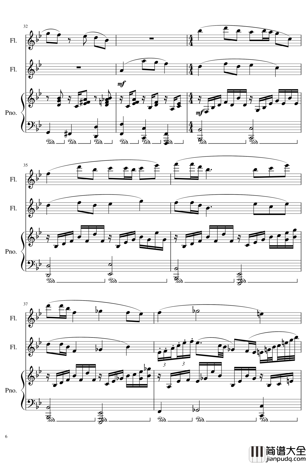 Trio_for_piano_and_2_flutes,_Op.117钢琴谱_I.Alborada_一个球