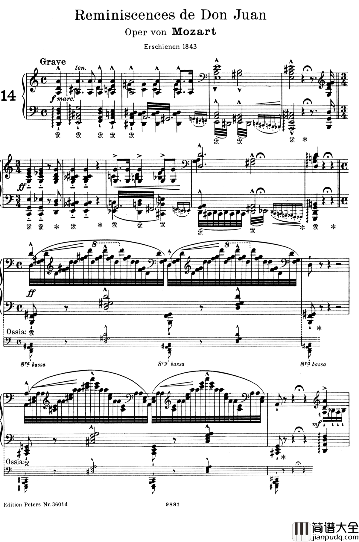 唐璜的回忆钢琴谱_李斯特_S.418_李斯特